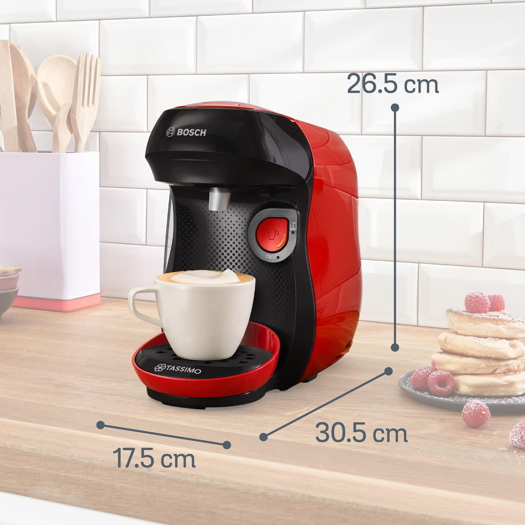 Machine à Café à Dosettes Eslora Happy – Rouge – +70 Boissons Chaudes