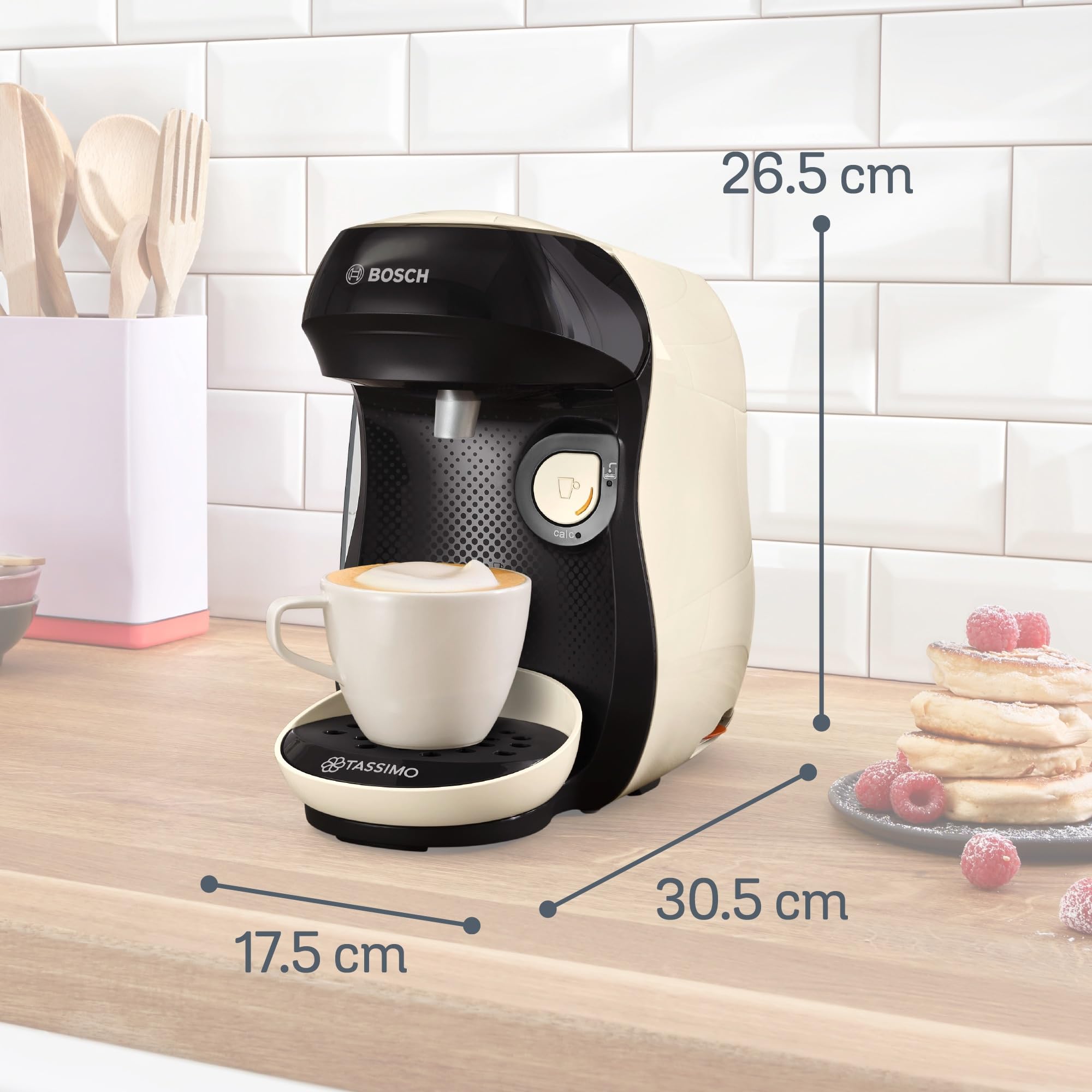 Machine à Café à Dosettes Eslora Happy – Crème – +70 Boissons Chaudes