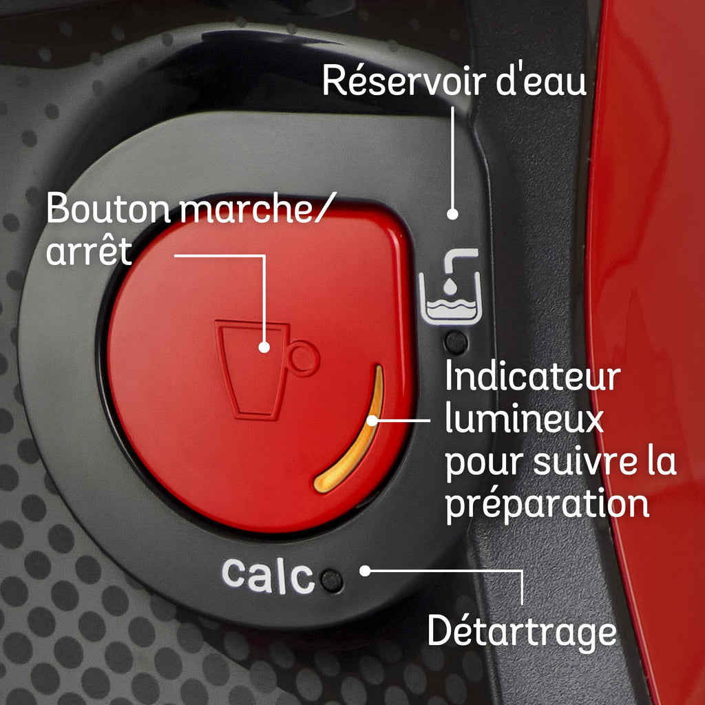 Machine à Café à Capsules Eslora Happy – Rouge – +40 Boissons – 1400W
