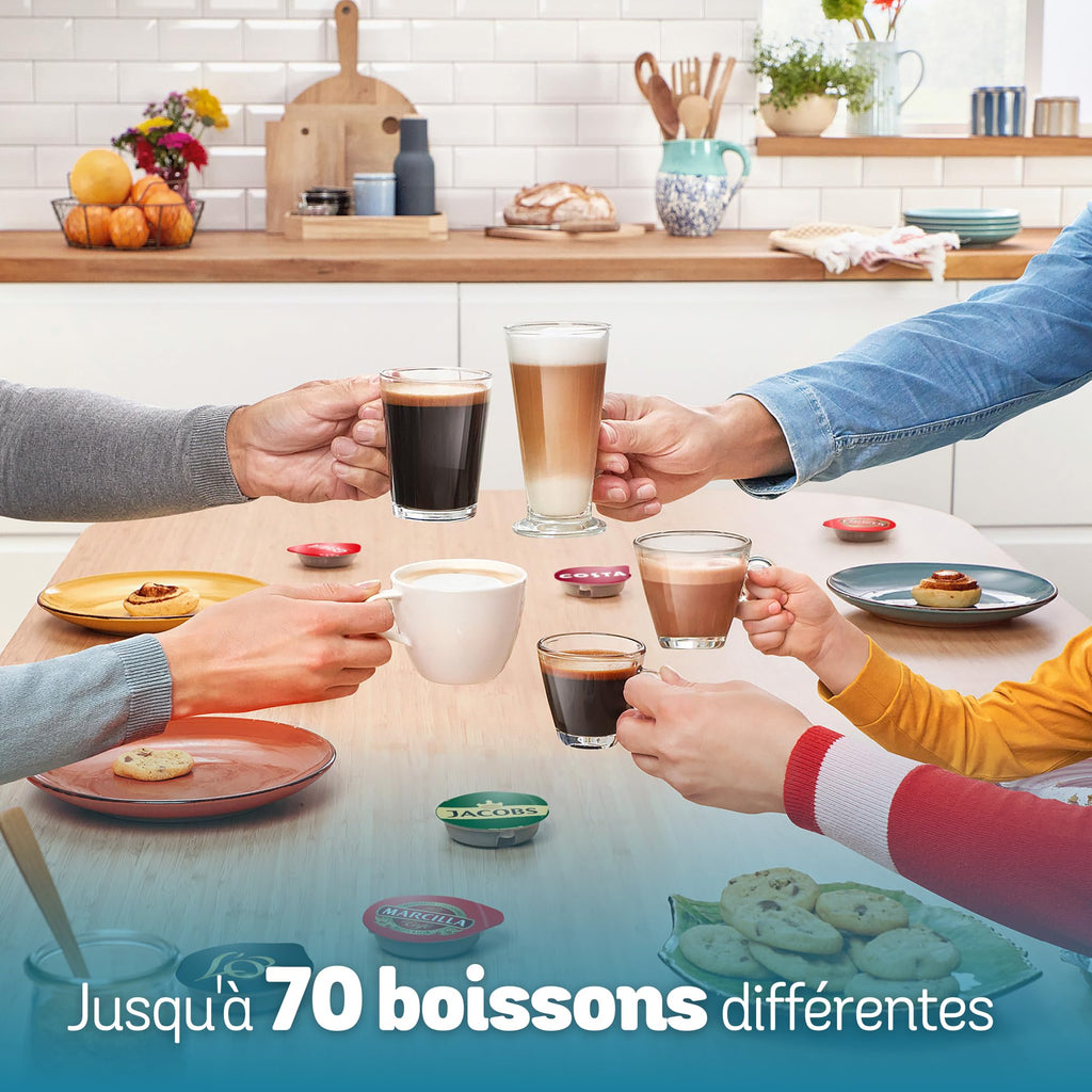 Machine à Café à Dosettes Eslora Finesse – Blanc – +70 Boissons Chaudes