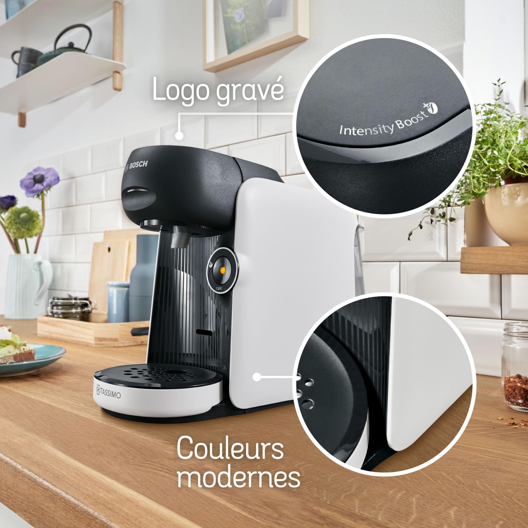 Machine à Café à Dosettes Eslora Finesse – Blanc – +70 Boissons Chaudes
