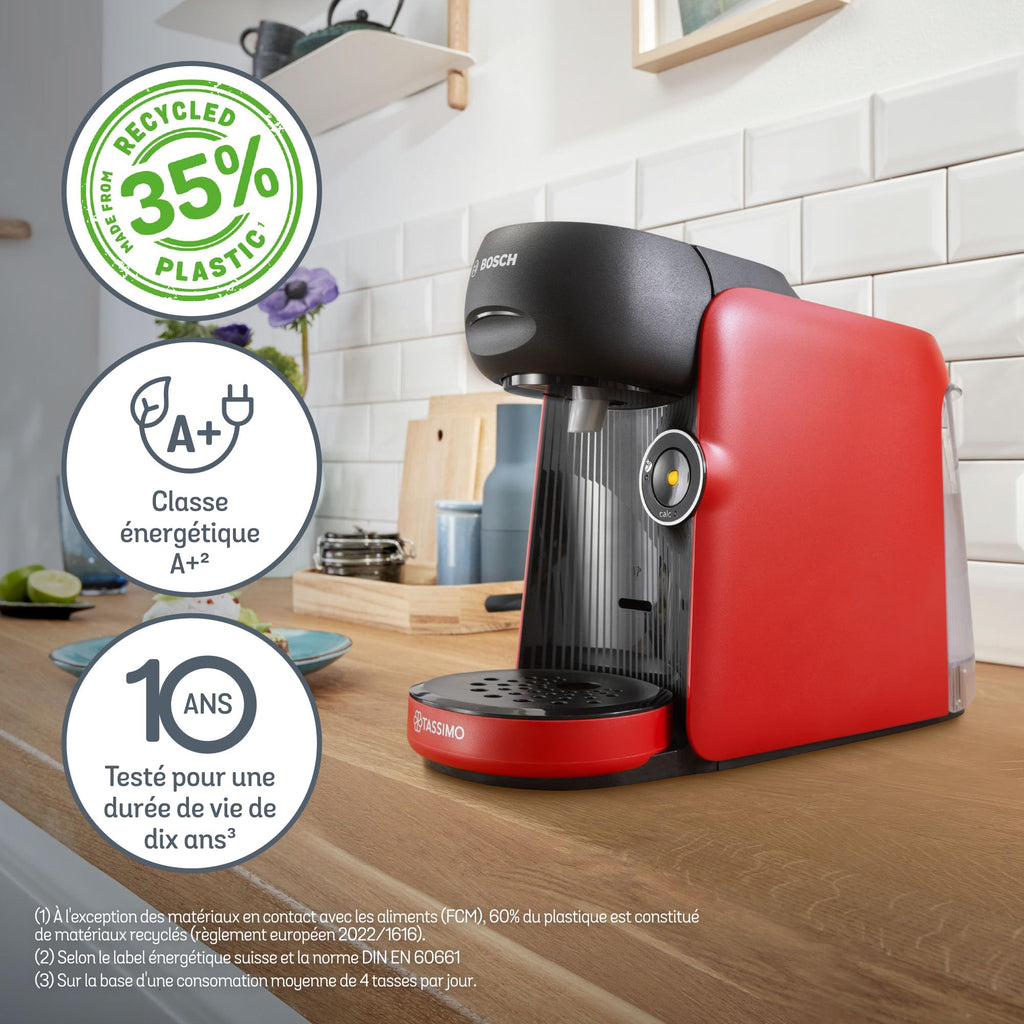 Machine à Café à Dosettes Eslora Finesse – Rouge – +70 Boissons Chaudes