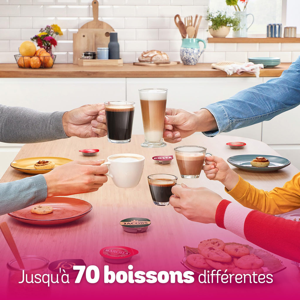 Machine à Café à Dosettes Eslora Happy – Crème – +70 Boissons Chaudes