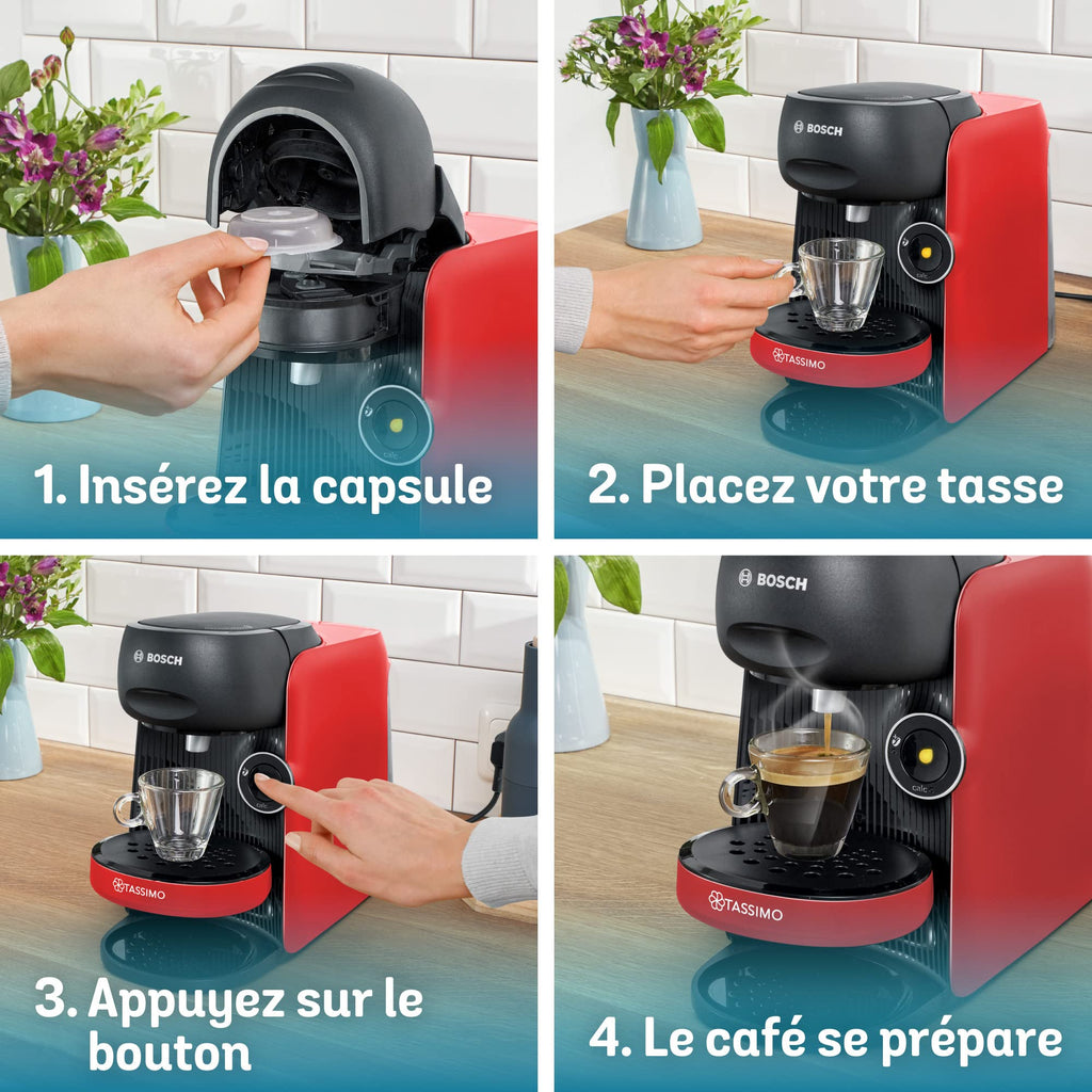 Machine à Café à Dosettes Eslora Finesse – Rouge Intense – +70 Boissons