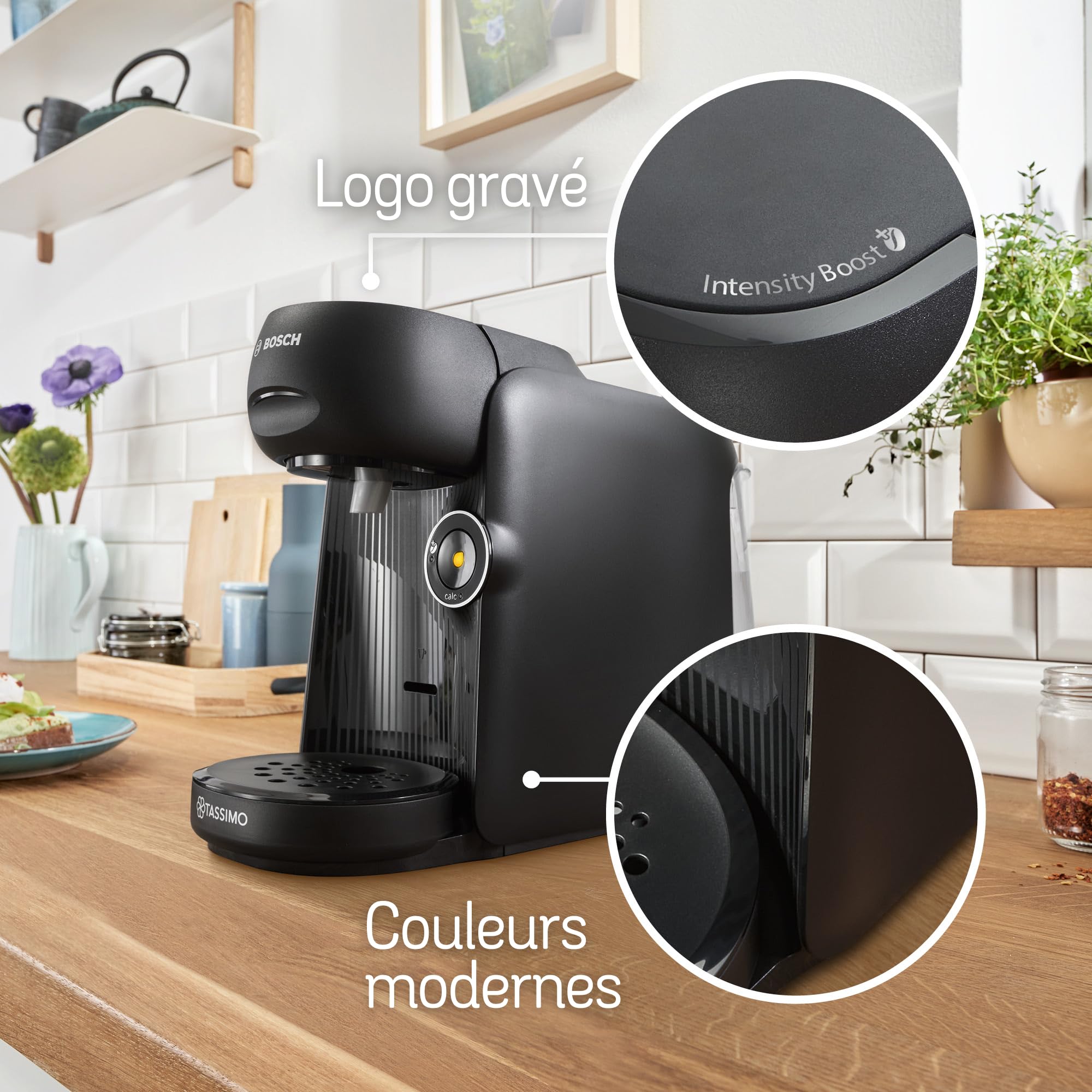 Machine à Café à Dosettes Eslora Finesse – Noir – +70 Boissons Chaudes