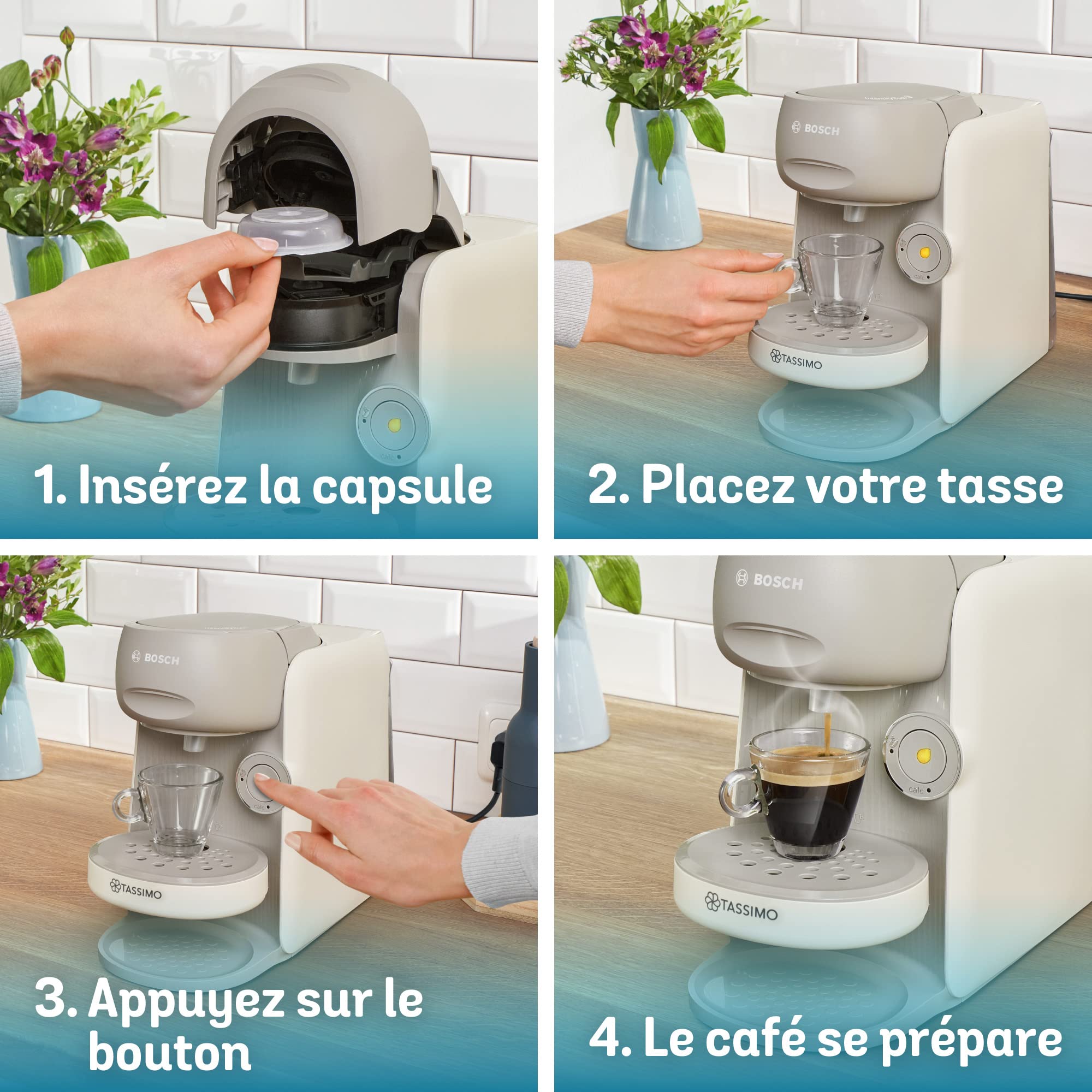 Machine à Café à Dosettes Eslora Finesse – Crème – Jusqu'à 70 Boissons