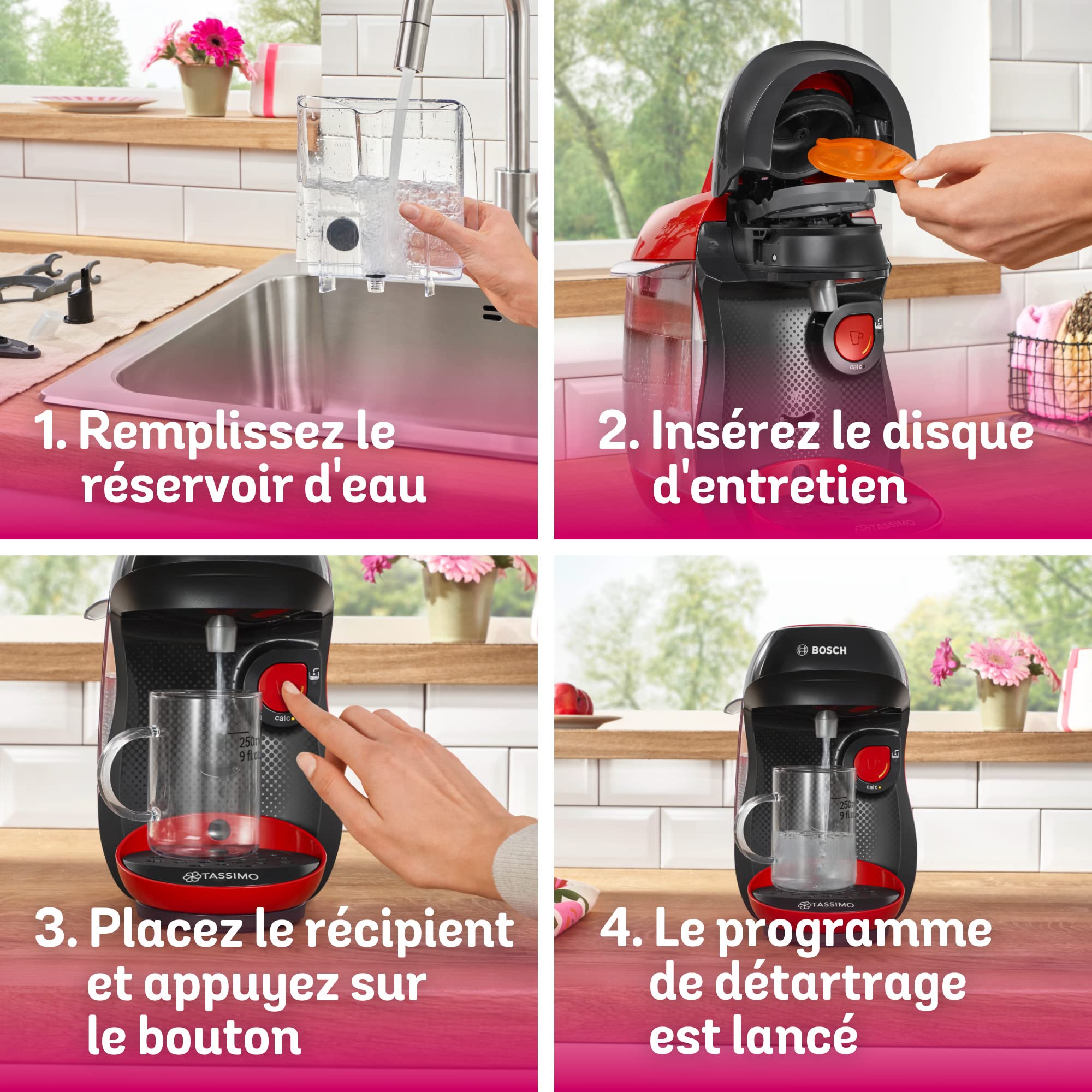 Machine à Café à Capsules Eslora Happy – Rouge – +40 Boissons – 1400W