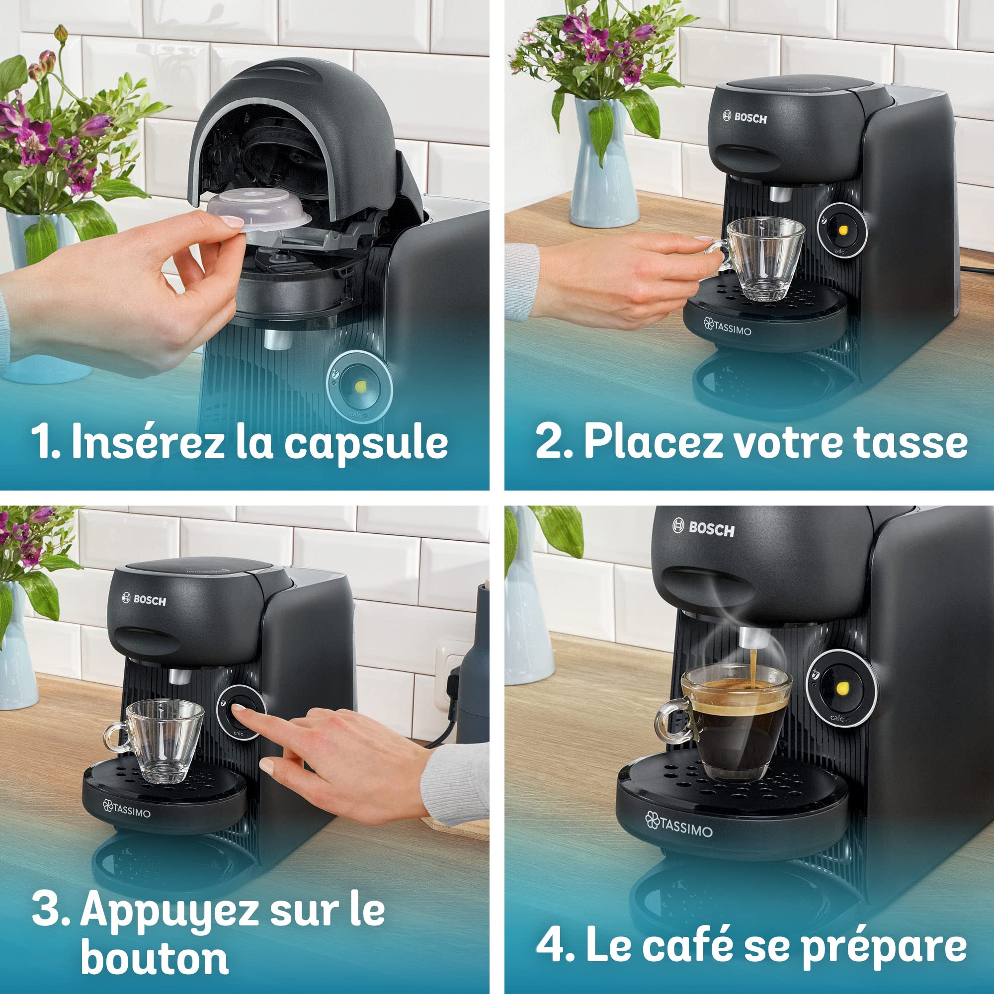 Machine à Café à Dosettes Eslora Finesse – Noir – Jusqu'à 70 Boissons