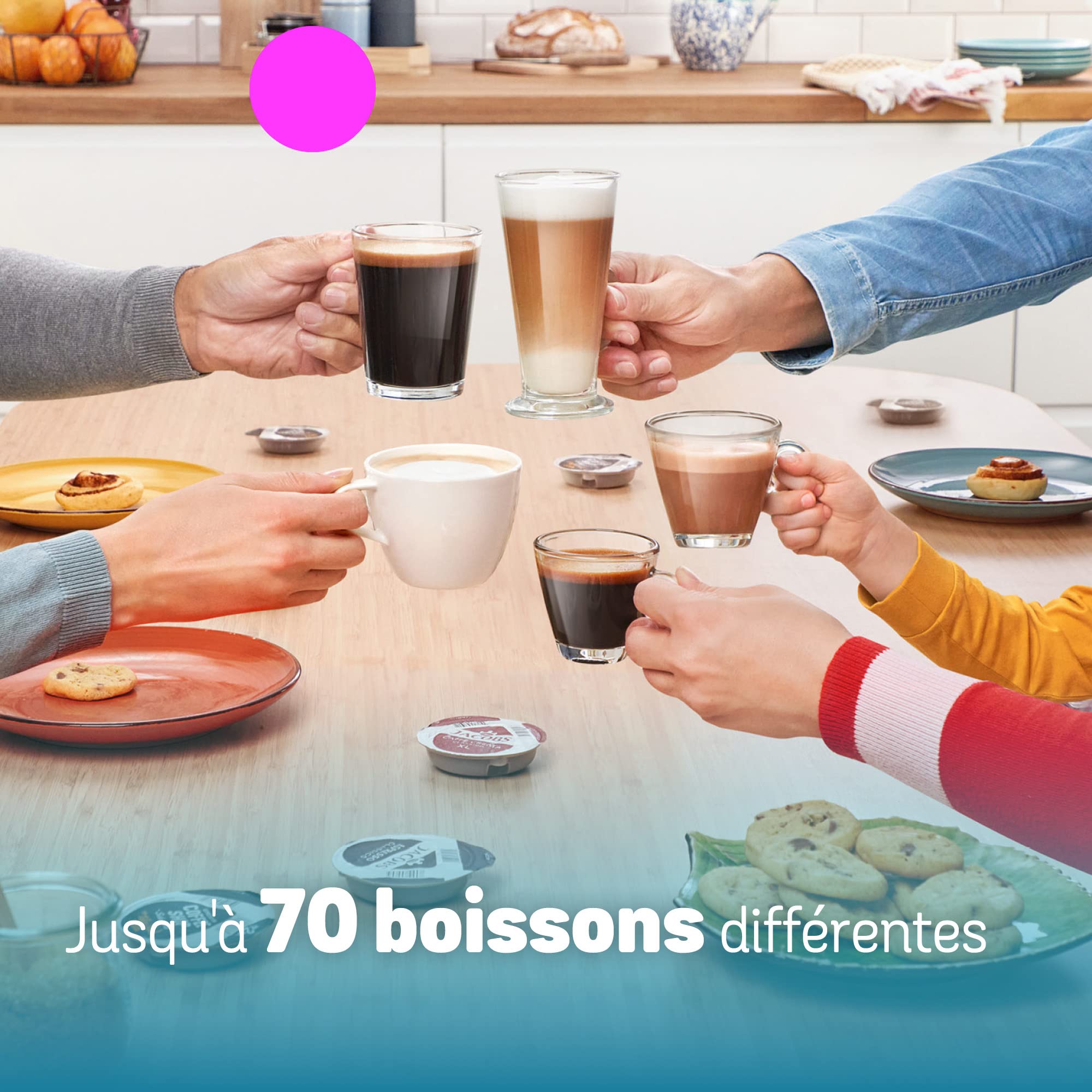 Machine à Café à Dosettes Eslora Finesse – Rouge Intense – +70 Boissons