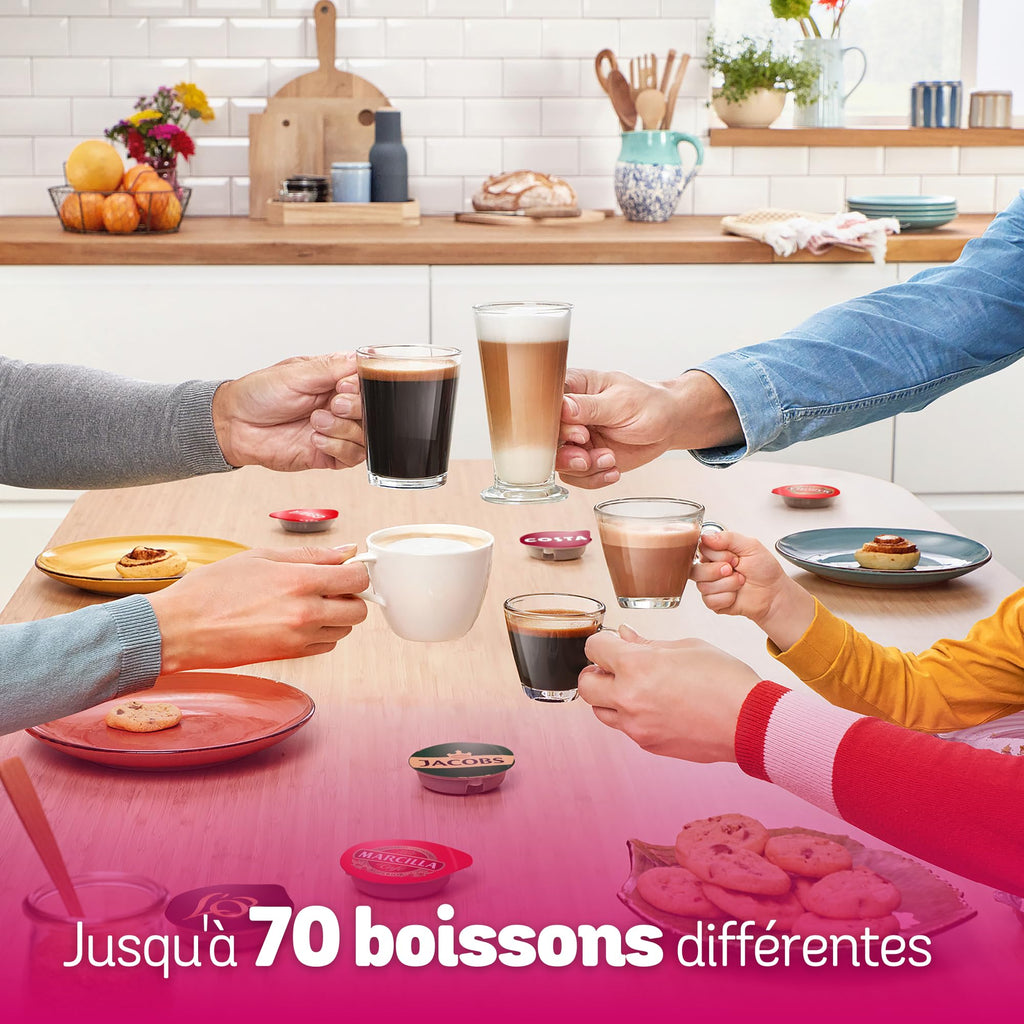Machine à Café à Dosettes Eslora Happy – Rouge – +70 Boissons Chaudes