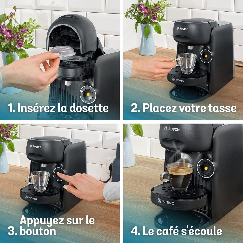 Machine à Café à Dosettes Eslora Finesse – Noir – +70 Boissons Chaudes
