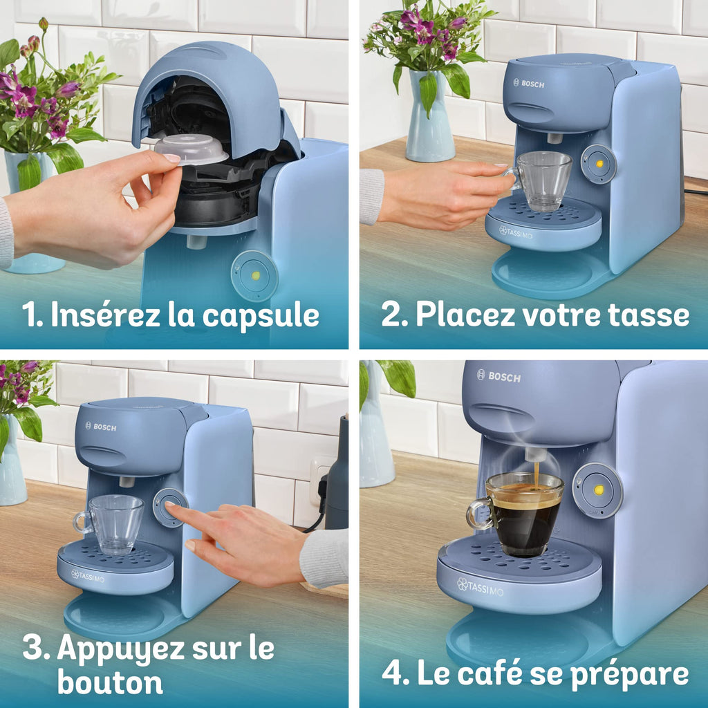 Machine à Café à Dosettes Eslora Finesse – Bleu Lavande – +70 Boissons