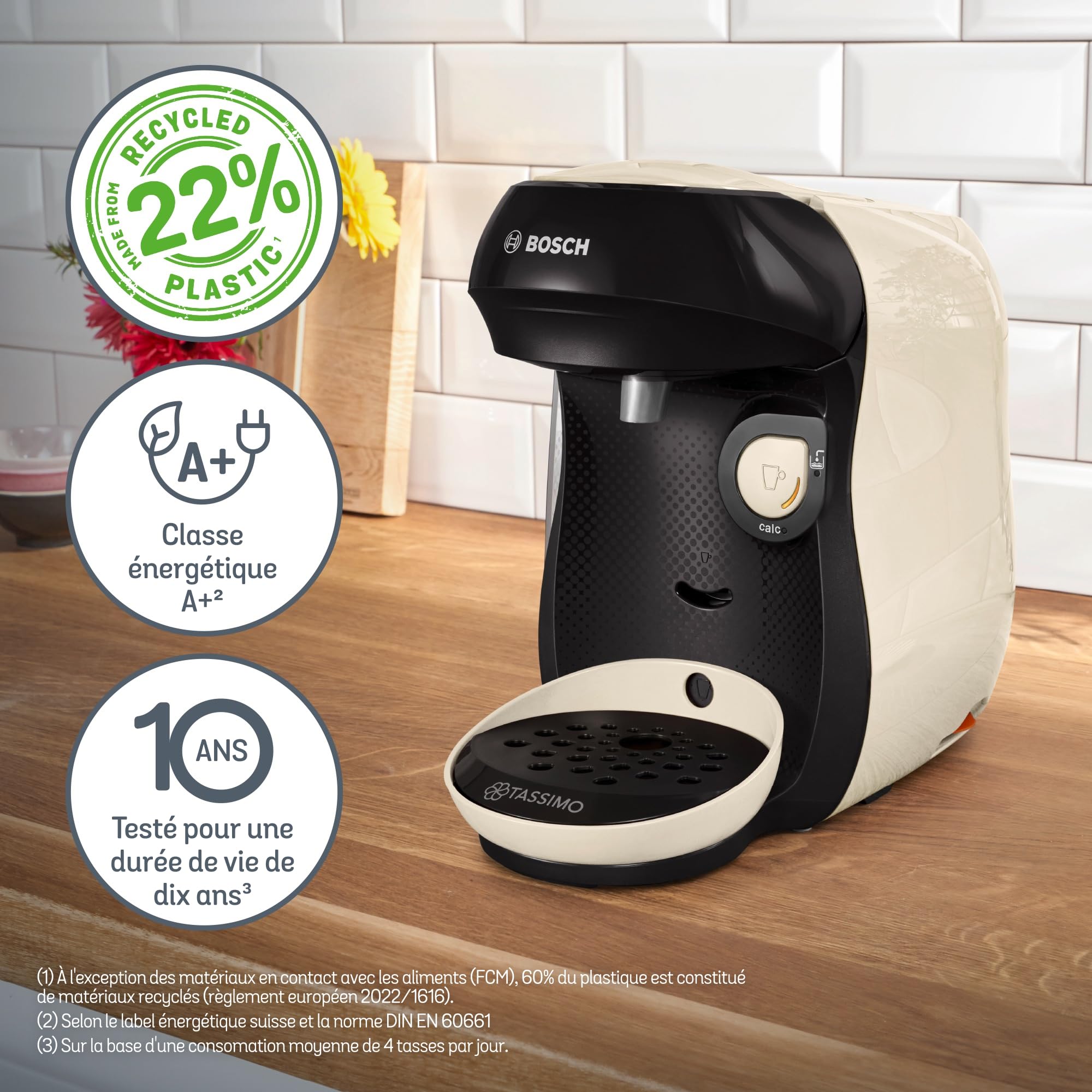 Machine à Café à Dosettes Eslora Happy – Crème – +70 Boissons Chaudes
